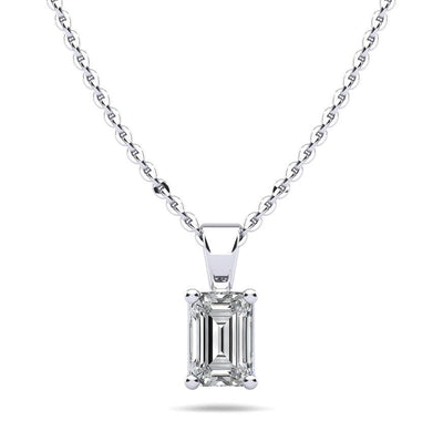 Emerald Cut Shaped Lab - Grown Diamond Pendant with 0.50 ct.(finished) 5x4mm - Luxury Time NYC