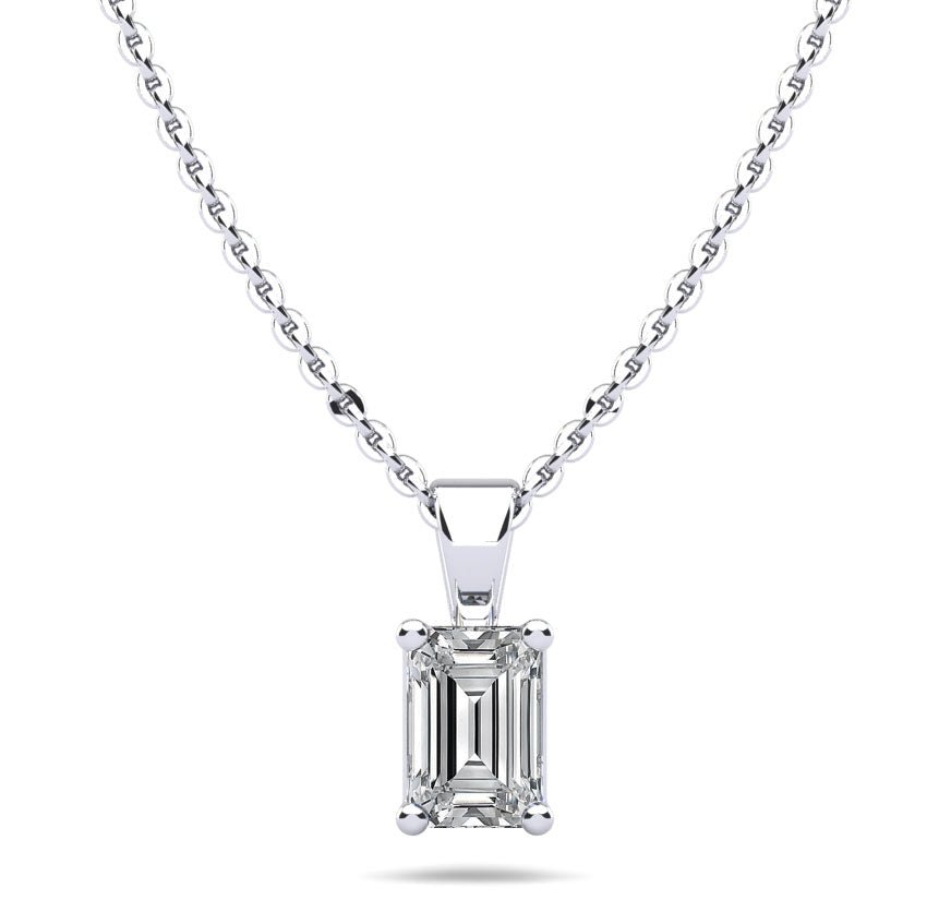 Emerald Cut Shaped Lab - Grown Diamond Pendant with 0.75 ct.(finished) 6.2x4.2mm - Luxury Time NYC