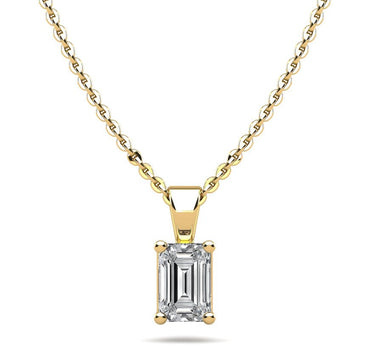 Emerald Cut Shaped Lab - Grown Diamond Pendant with 1.00 ct.(finished) 7x5mm - Luxury Time NYC