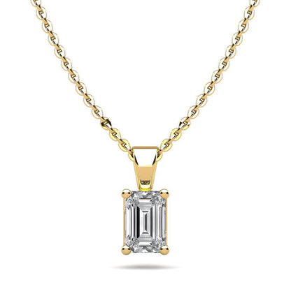 Emerald Cut Shaped Lab - Grown Diamond Pendant with 1.00 ct.(finished) 7x5mm - Luxury Time NYC