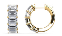 Load image into Gallery viewer, Emerald Cut Ten Stone Diamond Hoops Diamond with 10.00 ct.(finished) 7x5mm - Luxury Time NYC