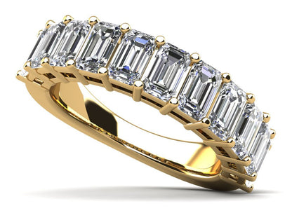 Emerald Lab - Grown Diamond Anniversary Ring with 2.20 ct.(finished) 4x3mm - Luxury Time NYC