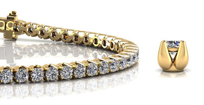 Enchanted Tulip Diamond Tennis Bracelet with 2.31 ct.(finished) 2mm - Luxury Time NYC