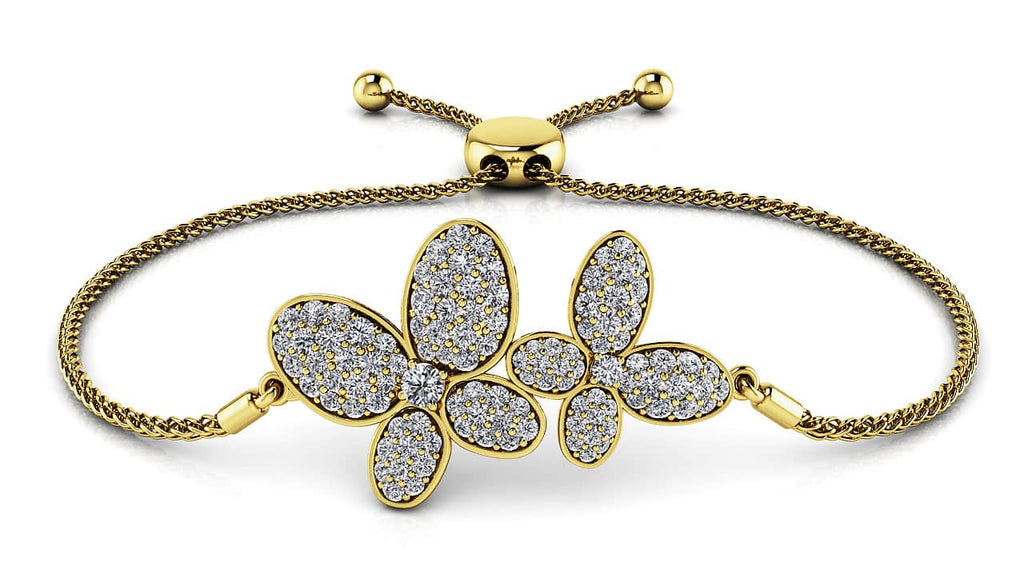 Enchanting Diamond Butterfly Adjustable Diamond Bracelet with 0.99 ct.(finished) - Luxury Time NYC