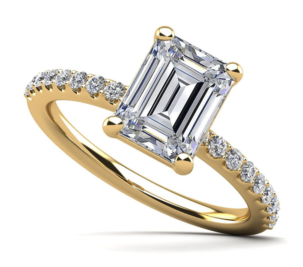 Enchanting Emerald Cut Diamond Engagement Ring with 0.97 ct. (0.70 ct. center diamond) - Luxury Time NYC