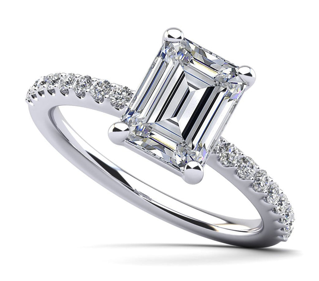 Enchanting Emerald Cut Diamond Engagement Ring with 0.97 ct. (0.70 ct. center diamond) - Luxury Time NYC