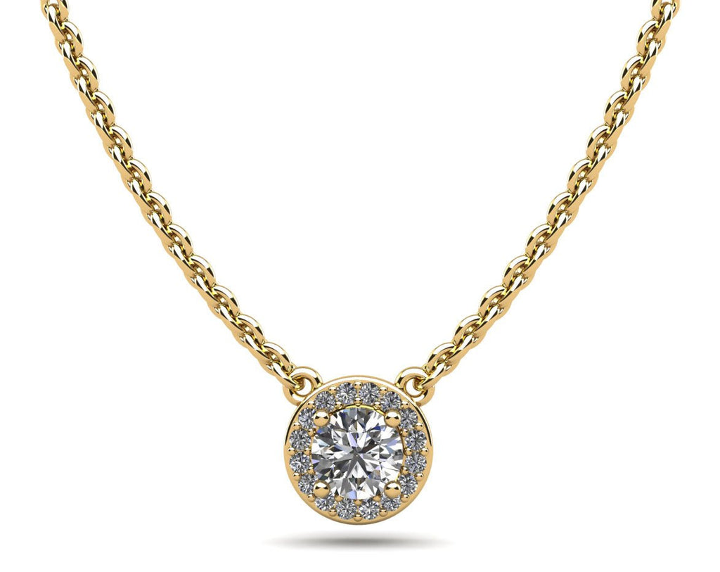 Enchanting Halo Diamond Pendant with 0.33 ct. (0.25 ct. center diamond) - Luxury Time NYC