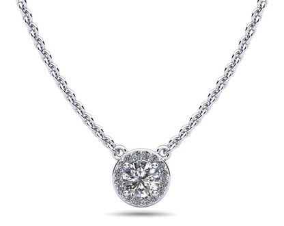 Enchanting Halo Lab - Grown Diamond Pendant with 0.61 ct. (0.50 ct. center diamond) - Luxury Time NYC