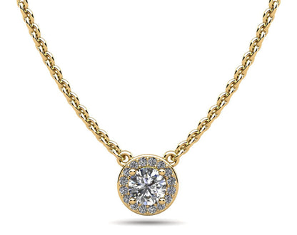 Enchanting Halo Lab - Grown Diamond Pendant with 0.61 ct. (0.50 ct. center diamond) - Luxury Time NYC
