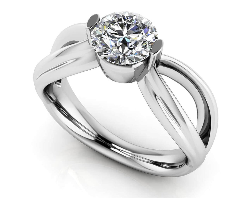 Endless Love Comfort Fit Lab - Grown Diamond Solitaire Ring with 0.50 ct.(finished) 5mm - Luxury Time NYC