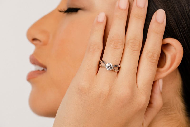 Endless Love Comfort Fit Lab - Grown Diamond Solitaire Ring with 1.00 ct.(finished) 6.5mm - Luxury Time NYC