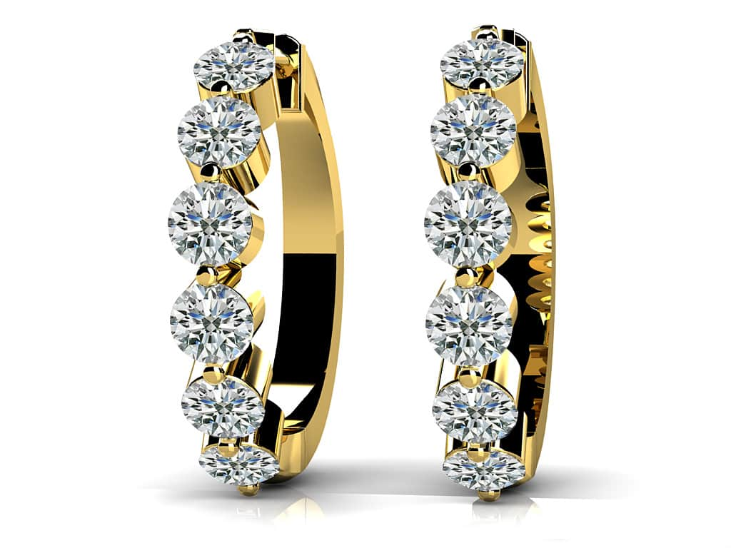 Essential Diamond Hoop Earrings with 0.46 ct.(finished) 2mm - Luxury Time NYC