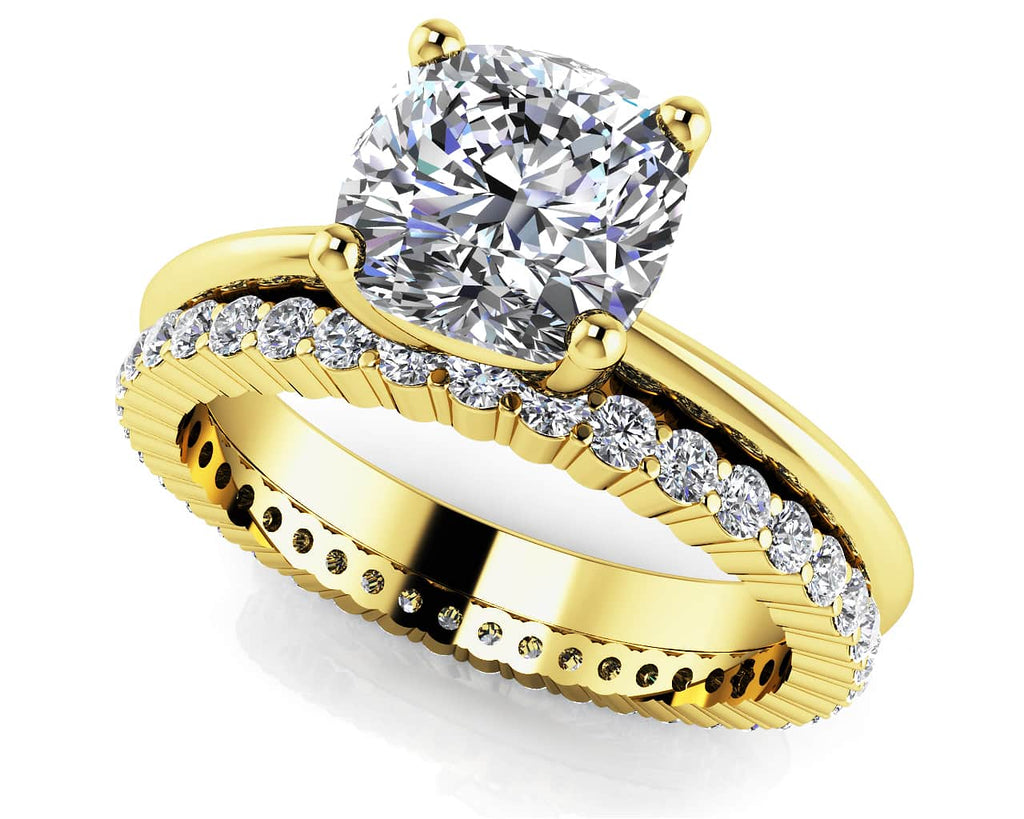 Eternal Light Cushion Solitaire Bridal Set Diamond with 1.02 ct. (0.50 ct. center diamond) - Luxury Time NYC