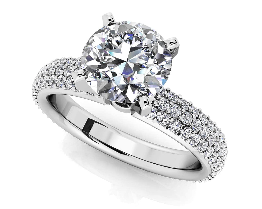 Eternally Yours Four Prong Diamond Engagement Ring with 1.54 ct. (0.50 ct. center diamond) - Luxury Time NYC