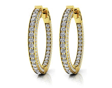 Load image into Gallery viewer, Euphoric Diamond Hoops In Diamond with 2.08 ct.(finished) 1mm, 1.6mm - Luxury Time NYC