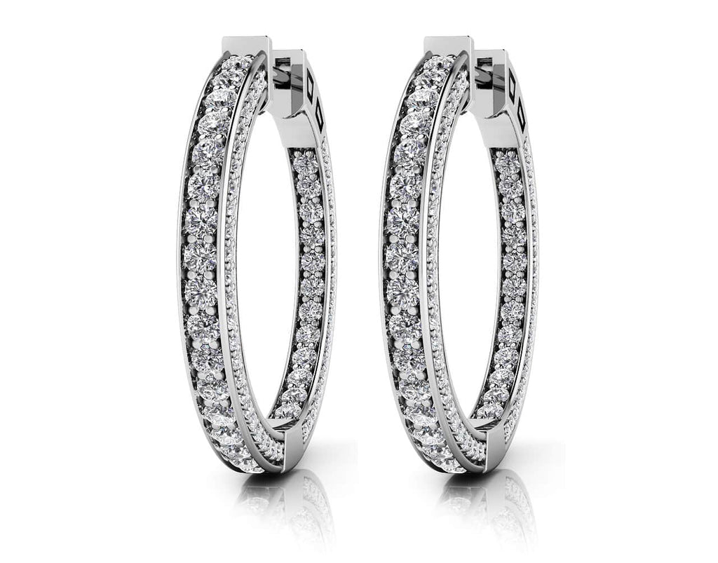 Euphoric Diamond Hoops In Diamond with 2.08 ct.(finished) 1mm, 1.6mm - Luxury Time NYC