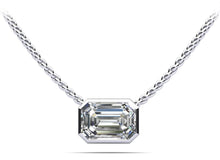 Load image into Gallery viewer, Evening Emerald Diamond Pendant with 0.40 ct.(finished) 5x3mm - Luxury Time NYC