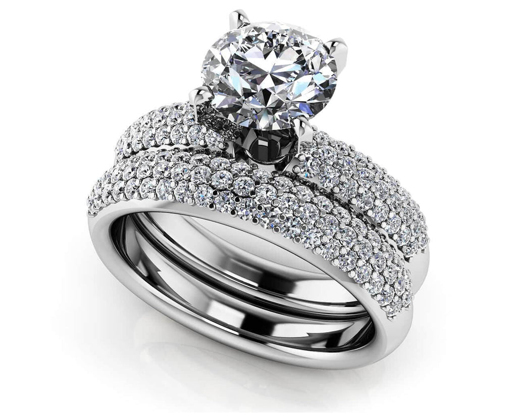 Ever After Four Prong Diamond Bridal Set Diamond with 1.43 ct. (0.50 ct. center diamond) - Luxury Time NYC