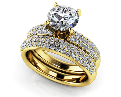 Ever After Four Prong Diamond Bridal Set Diamond with 1.43 ct. (0.50 ct. center diamond) - Luxury Time NYC