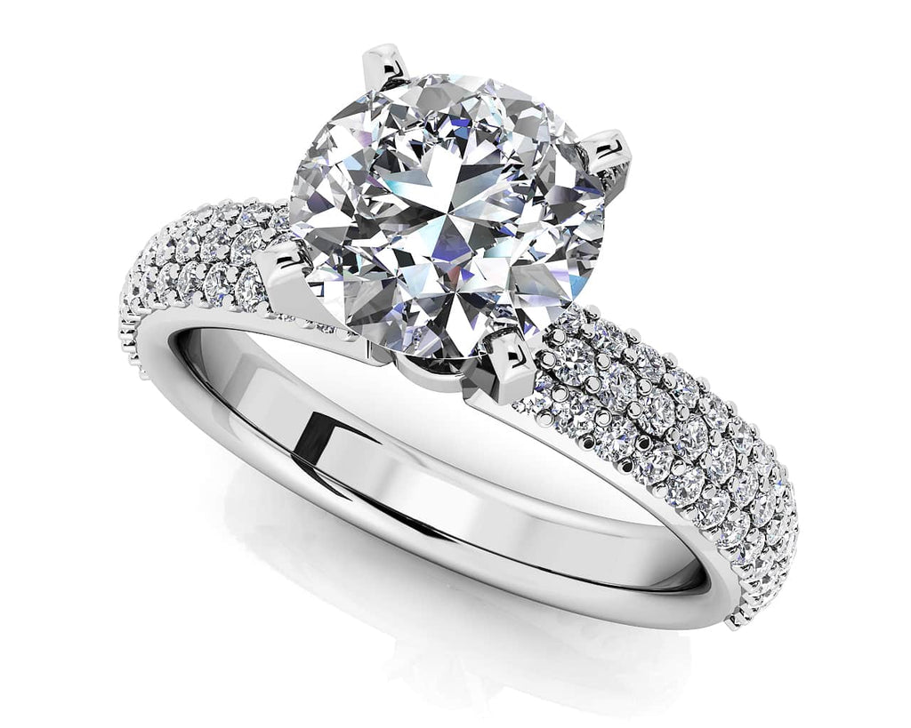 Ever After Four Prong Diamond Engagement Ring with 0.92 ct. (0.50 ct. center diamond) - Luxury Time NYC