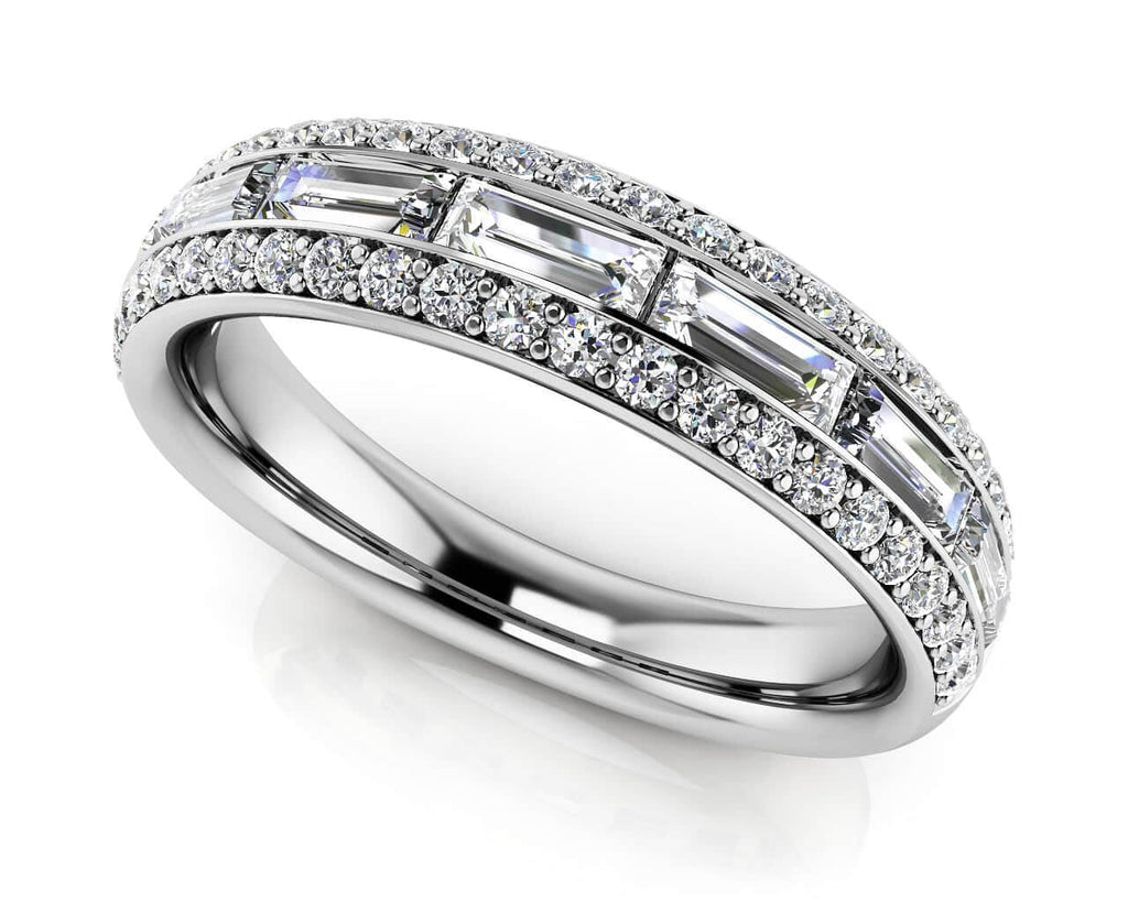 Everlasting Romance Diamond Anniversary Diamond Ring with 0.88 ct.(finished) 4x1.5mm, 1.1mm - Luxury Time NYC