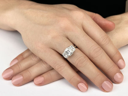 Expressive Love Three Stone Diamond Ring with 1.09 ct. (0.50 ct. center diamond) - Luxury Time NYC