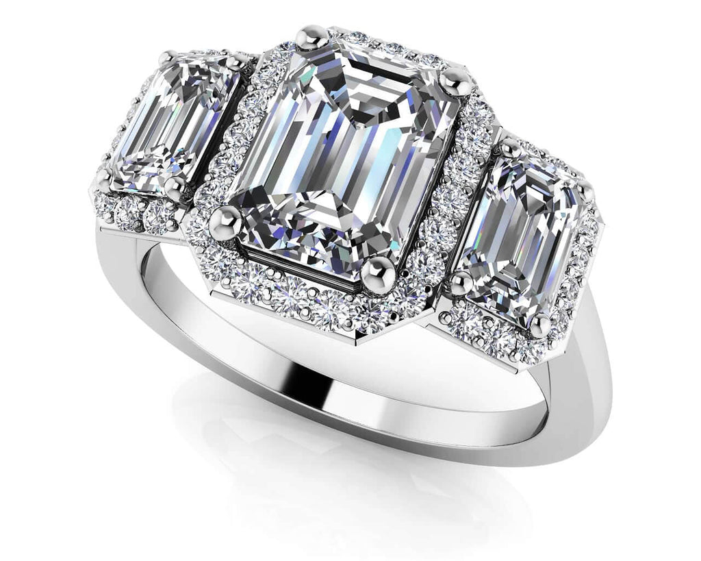 Expressive Love Three Stone Diamond Ring with 2.76 ct. (1.50 ct. center diamond) - Luxury Time NYC