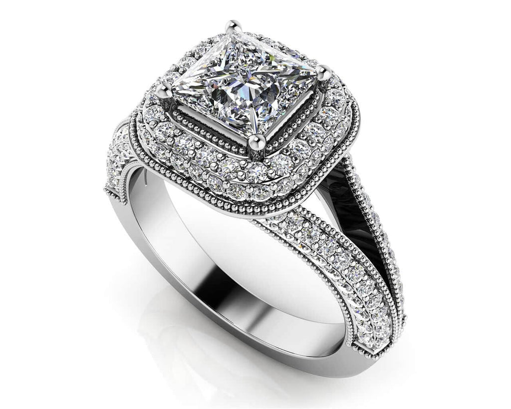 Exquisite Double Halo Diamond Engagement Ring with 1.16 ct. (0.50 ct. center diamond) - Luxury Time NYC