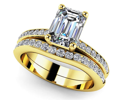 Exquisite Emerald Cut Lab - Grown Diamond Bridal Set with 1.44 ct. (1.00 ct. center diamond) - Luxury Time NYC