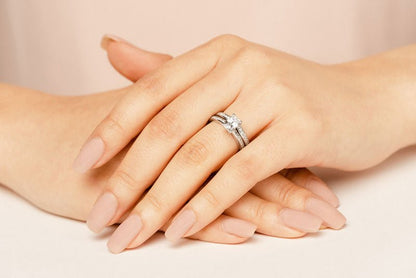 Exquisite Emerald Cut Lab - Grown Diamond Bridal Set with 1.94 ct. (1.50 ct. center diamond) - Luxury Time NYC