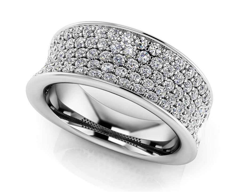 Exquisite Pave Anniversary Diamond Ring with 1.09 ct.(finished) 1.3mm - Luxury Time NYC