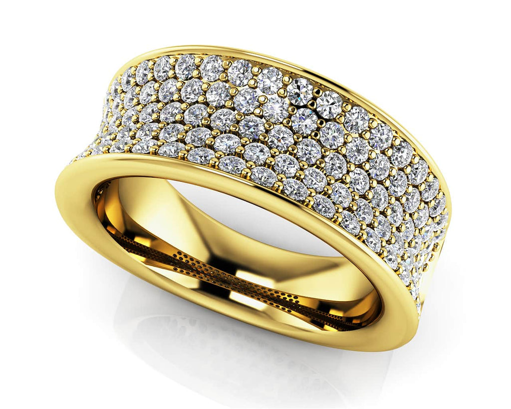 Exquisite Pave Anniversary Lab - Grown Diamond Ring with 1.09 ct.(finished) 1.3mm - Luxury Time NYC