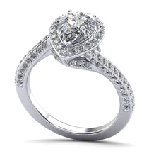 Load image into Gallery viewer, Exquisite Pear Shaped Halo Lab - Grown Diamond Engagement Ring with 1.18 ct. (0.50 ct. center diamond) - Luxury Time NYC