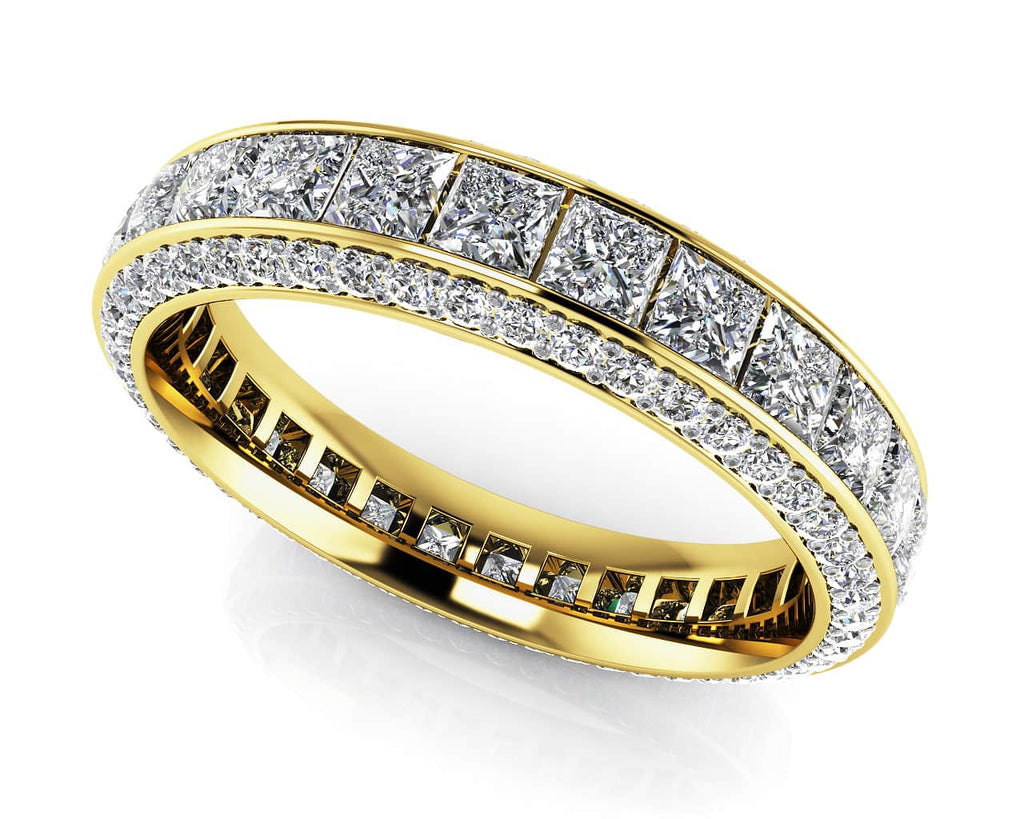 Exquisite Princess And Round Eternity Band Diamond with 2.53 ct.(finished) 1.1mm, 2.2mm - Luxury Time NYC