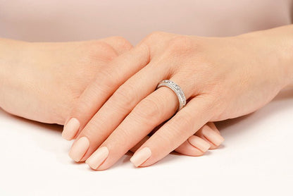 Exquisite Princess And Round Eternity Band Diamond with 4.12 ct.(finished) 1.1mm, 3mm - Luxury Time NYC