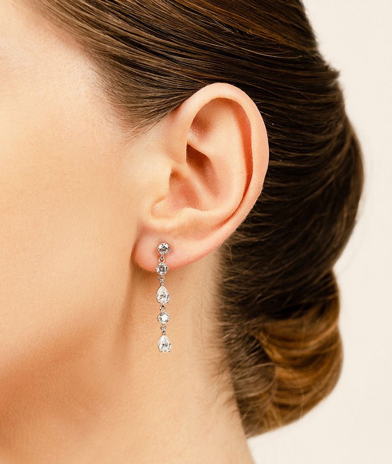 Extended Elegant Diamond And Pear Drop Lab - Grown Diamond Earrings with 2.46 ct.(finished) 6x4mm, 3.8mm - Luxury Time NYC