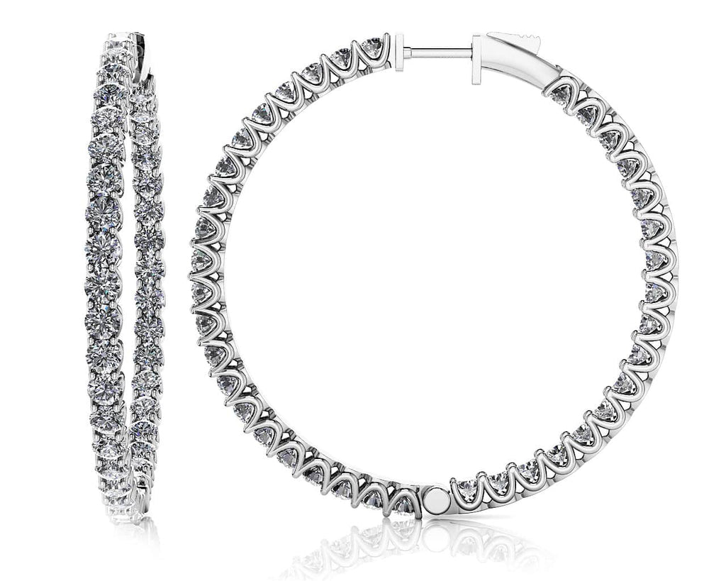 Extra Large Diamond Hoop Earrings Diamond with 10.88 ct.(finished) 3.5mm - Luxury Time NYC