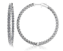 Load image into Gallery viewer, Extra Large Diamond Hoop Earrings Diamond with 10.88 ct.(finished) 3.5mm - Luxury Time NYC