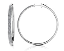 Load image into Gallery viewer, Extra Large Triple Row Lab - Grown Diamond Hoop Earrings with 2.18 ct.(finished) 1.1mm - Luxury Time NYC