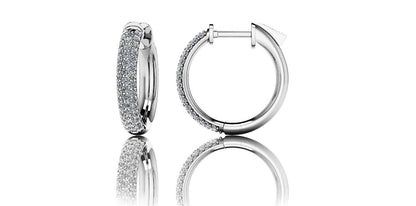 Extra Small Triple Row Lab - Grown Diamond Hoop Earrings with 0.90 ct.(finished) 1.3mm - Luxury Time NYC