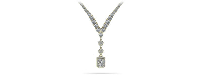 Extravagant Diamond Pendant 2 Row 4 Prong Diamond Necklace with 15.52 ct.(finished) - Luxury Time NYC