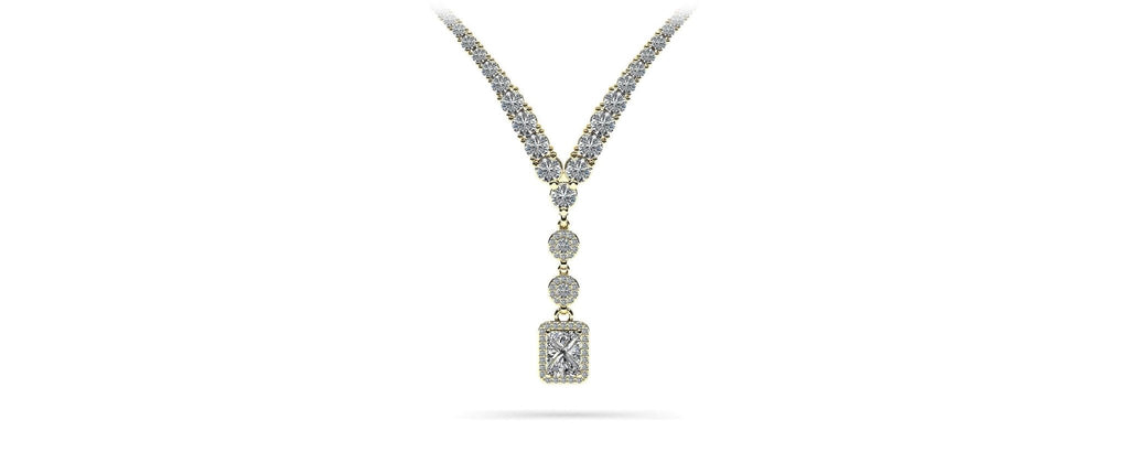 Extravagant Diamond Pendant 2 Row 4 Prong Diamond Necklace with 15.52 ct.(finished) - Luxury Time NYC