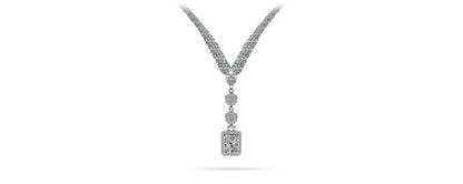 Extravagant Diamond Pendant 2 Row 4 Prong Diamond Necklace with 15.52 ct.(finished) - Luxury Time NYC