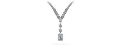 Extravagant Diamond Pendant 2 Row 4 Prong Diamond Necklace with 15.52 ct.(finished) - Luxury Time NYC