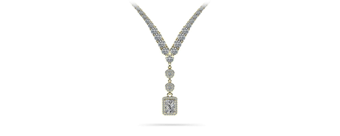 Extravagant Diamond Pendant 2 Row 4 Prong Lab - Grown Diamond Necklace with 15.52 ct.(finished) - Luxury Time NYC