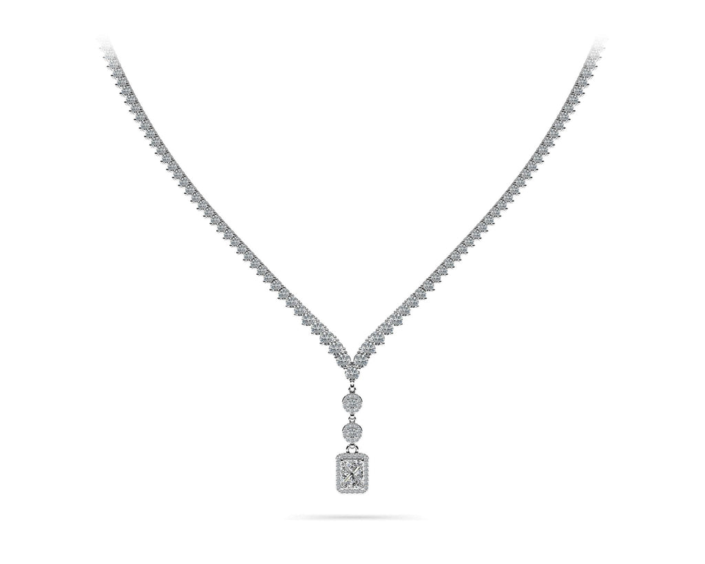 Extravagant Diamond Pendant 3 Prong V Diamond Necklace with 12.22 ct.(finished) - Luxury Time NYC