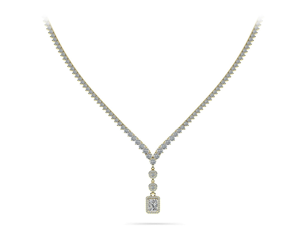 Extravagant Diamond Pendant 3 Prong V Diamond Necklace with 12.22 ct.(finished) - Luxury Time NYC