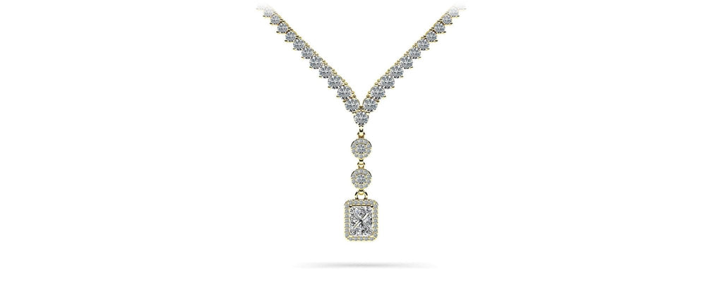 Extravagant Diamond Pendant 3 Prong V Diamond Necklace with 12.22 ct.(finished) - Luxury Time NYC