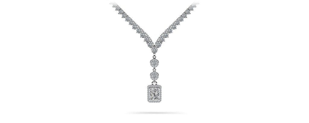 Extravagant Diamond Pendant 3 Prong V Diamond Necklace with 12.22 ct.(finished) - Luxury Time NYC