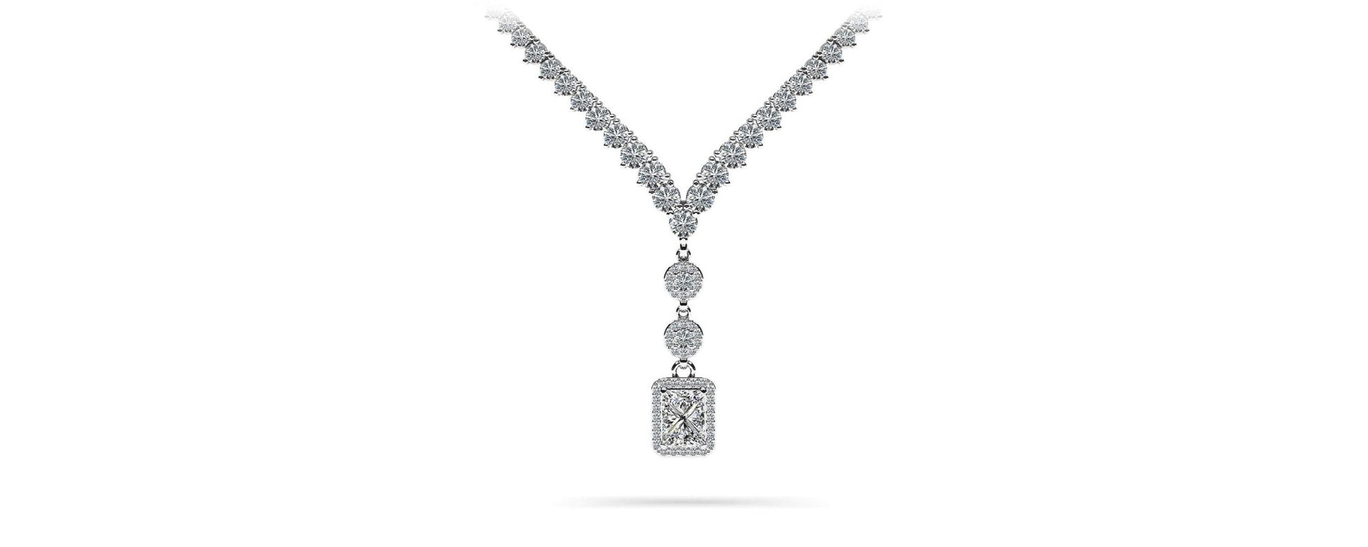 Extravagant Diamond Pendant 3 Prong V Lab - Grown Diamond Necklace with 12.22 ct.(finished) - Luxury Time NYC